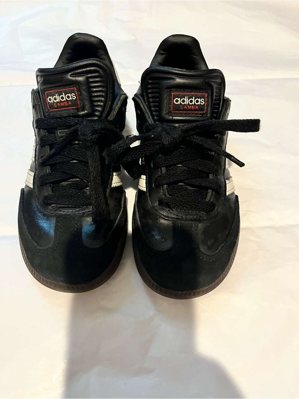 adidas Kids Samba Black with White Stripes Sneakers